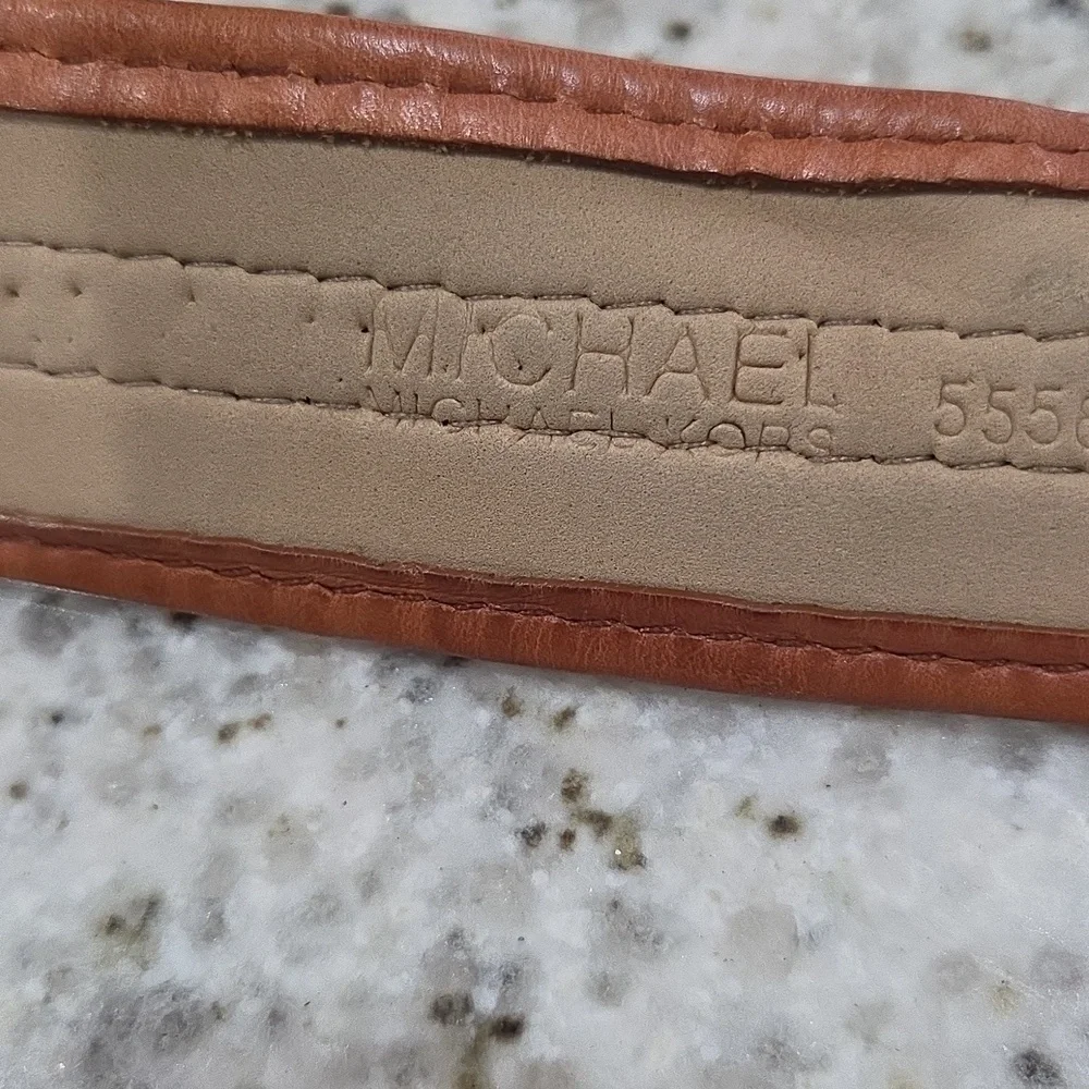 Michael Kors Vintage Womans Brown Leather Belt, Large
